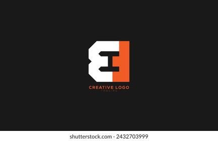 EI EH Abstract initial monogram letter alphabet logo design