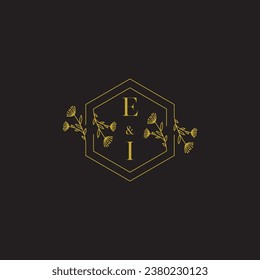 EI elegant wedding initial logo in high quality professional design that will print well across any print media