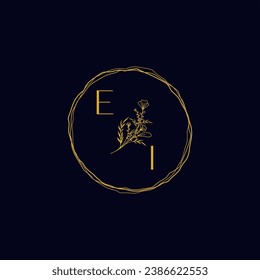 EI elegant wedding initial logo in high quality professional design that will print well across any print media