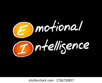 EI - Emotional Intelligence acronym, business concept background