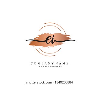 EI handwriting initial  logo vector