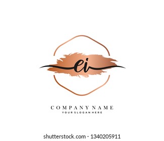 EI handwriting initial  logo vector
