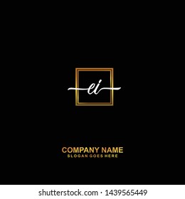 EI handwriting logo template vector