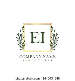 EI Initial beauty floral logo template