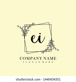 EI Initial beauty floral logo template