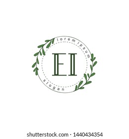 EI Initial beauty floral logo template