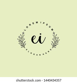EI Initial beauty floral logo template