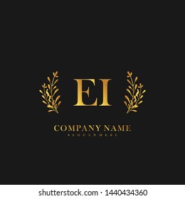 EI Initial beauty floral logo template