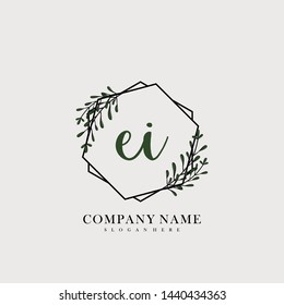 EI Initial beauty floral logo template