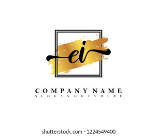 ei Initial handwriting logo concept
