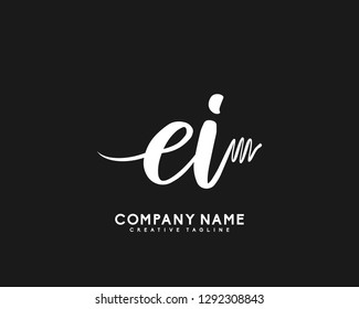 EI Initial Handwriting Logo Template Vector
