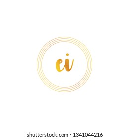 EI  Initial Handwriting logo template vector