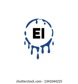 EI  Initial Handwriting logo template vector