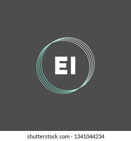 EI  Initial Handwriting logo template vector