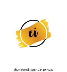 EI  Initial Handwriting logo template vector