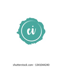 EI  Initial Handwriting logo template vector