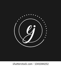 EI  Initial Handwriting logo template vector