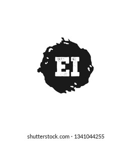 EI  Initial Handwriting logo template vector