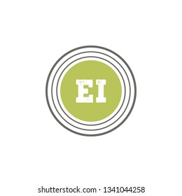 EI  Initial Handwriting logo template vector