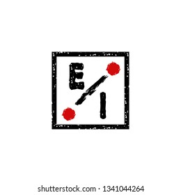 EI  Initial Handwriting logo template vector