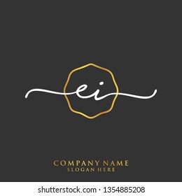 EI Initial handwriting logo template
