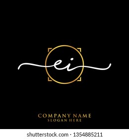 EI Initial handwriting logo template