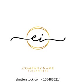 EI Initial handwriting logo template