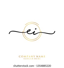 EI Initial handwriting logo template