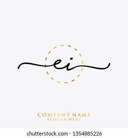 EI Initial handwriting logo template
