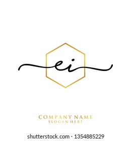 EI Initial handwriting logo template