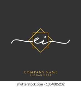 EI Initial handwriting logo template