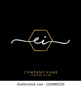 EI Initial handwriting logo template
