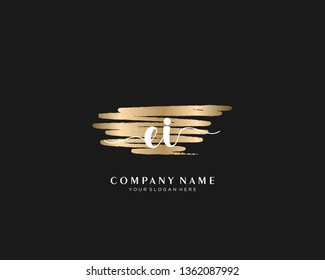 EI initial handwriting logo template vector