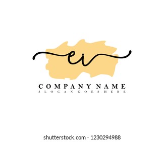 EI Initial handwriting logo vector