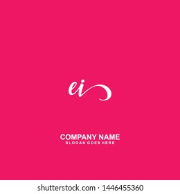 EI Initial handwriting logo vector