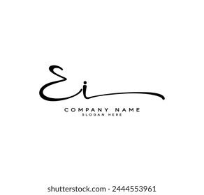 ei Initial handwriting signature logo