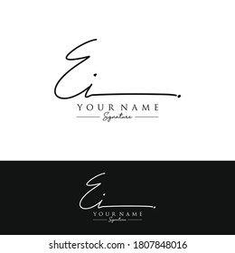 EI Initial letter handwriting and signature logo.