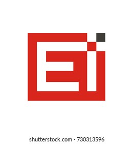 EI initial letter logo design template vector