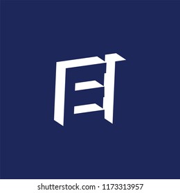 EI initial letter with negative space logo icon vector template