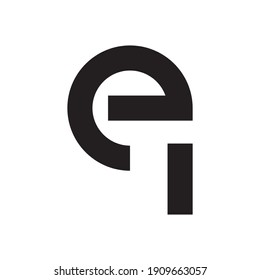 ei initial letter vector logo