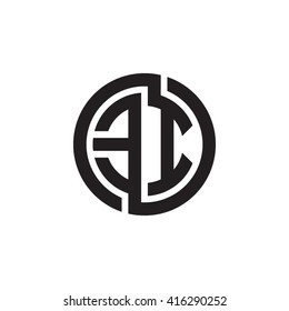 EI initial letters linked circle monogram logo