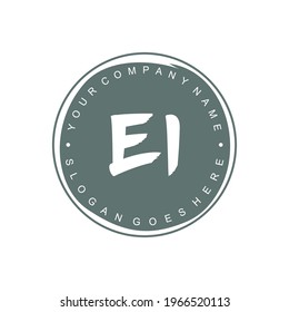 EI Initial logo Branding Brush wedding business