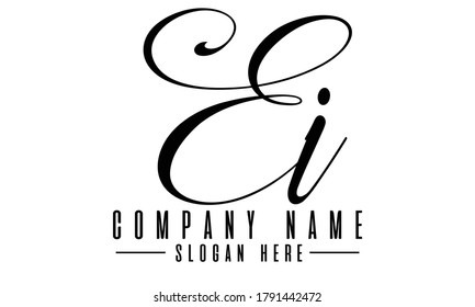 ei initial logo design vetor template