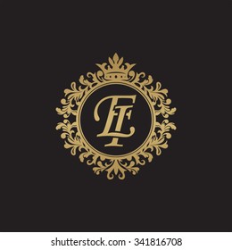EI initial luxury ornament monogram logo