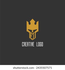 EI initial monogram logo for gaming with creative king spartan image design