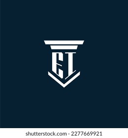 EI initial monogram logo lawfirm with pillar design