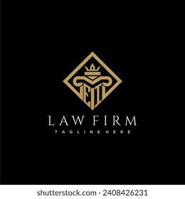 EI initial monogram logo for lawfirm with pillar in creative square design