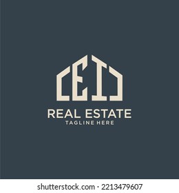 EI initial monogram logo for real estate design