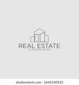 Logotipo do monograma inicial do EI para imóveis com estilo de construção de luxo