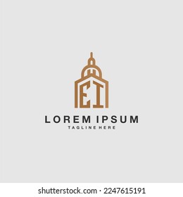 EI initial monogram real estate logo with imperium style desgn